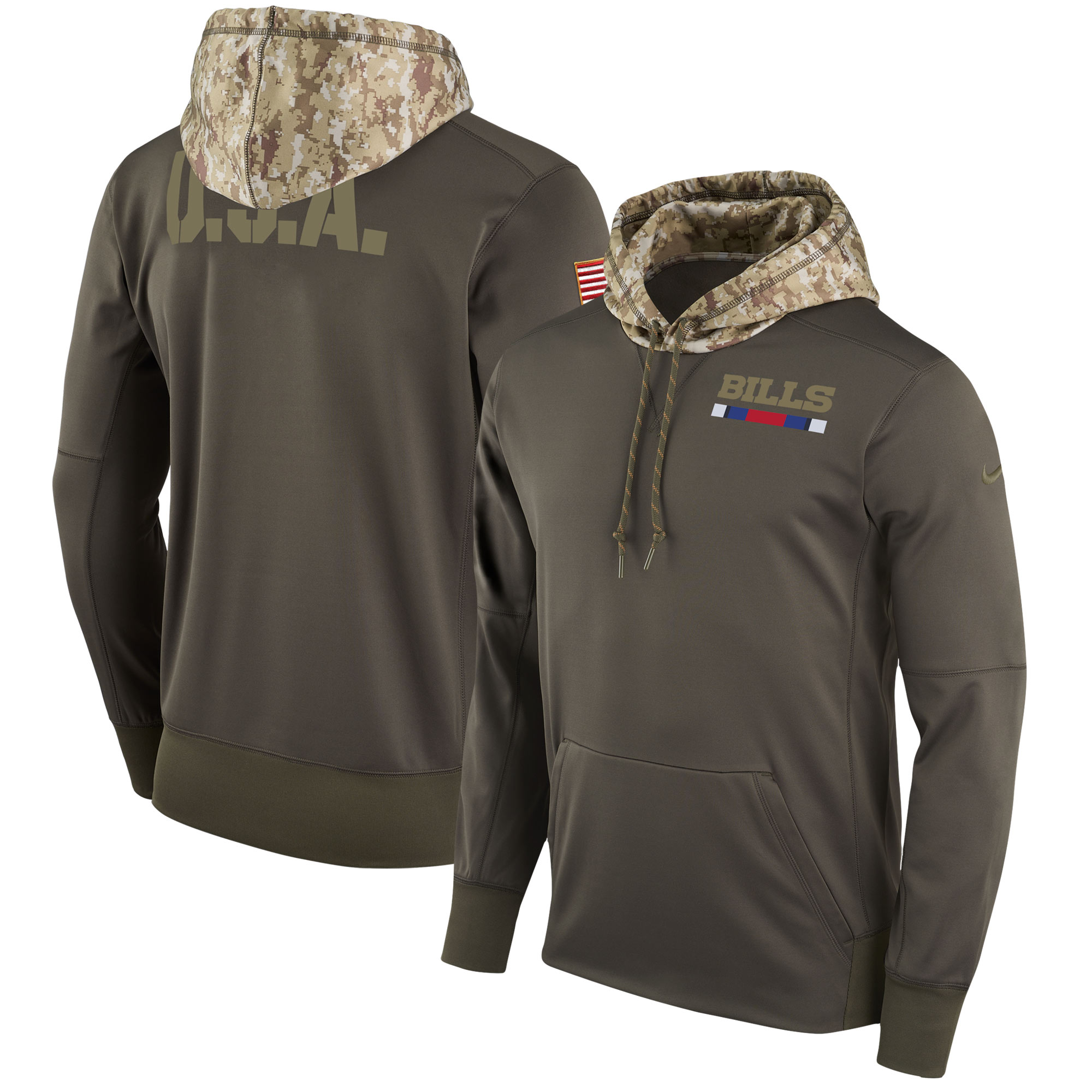 Men NFL Buffalo Bills  Nike Olive Salute To Service Hoodie Green->buffalo bills->NFL Jersey